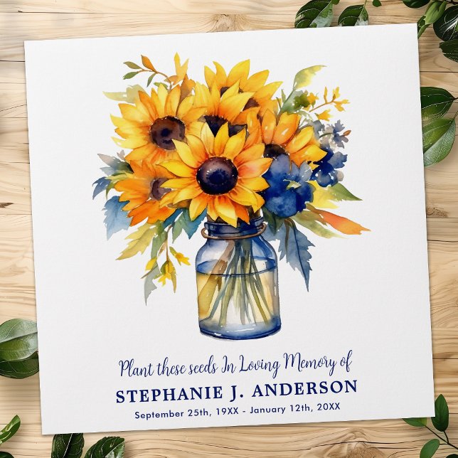 Memorial Sunflowers Seed Packet Custom Funeral  Envelope (Creator Uploaded)