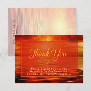 Memorial Sunset Ocean Horizon Thank You Card