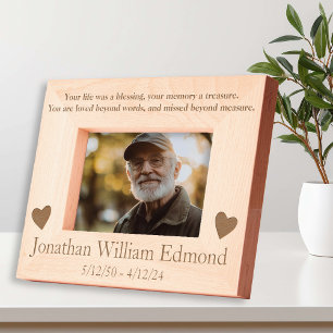 Memorial Sympathy Missed Beyond Measure  Etched Frames