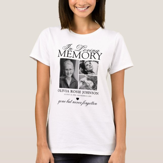 Memorial Sympathy Photo In Loving Memory T-Shirt (Front)
