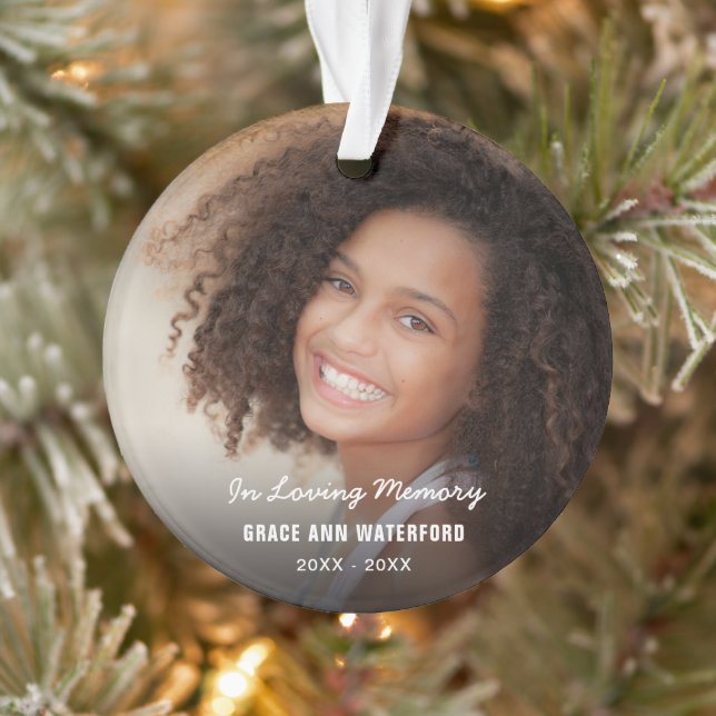 Memorial Sympathy Photo Keepsake Ornament (Tree)