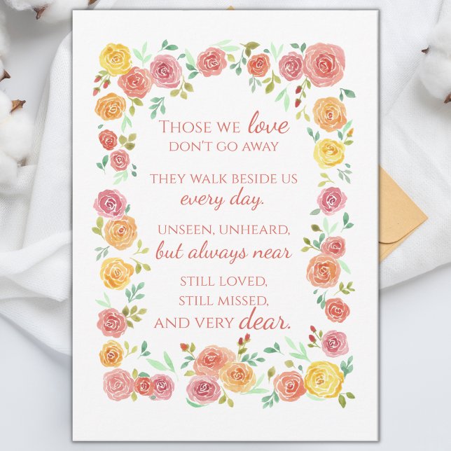 Memorial Sympathy Poem with Roses Frameable (Creator Uploaded)