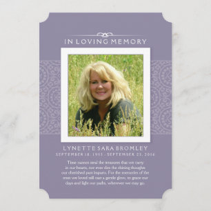Memorial Thank You Lilac Purple Photo PERHAPS POEM Card