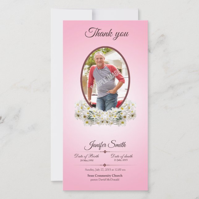 Memorial Thank You Photo Card (Front)