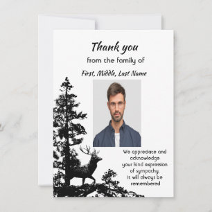 Memorial Thank You Stag Deer Hunter Outdoors Card