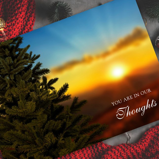 Memorial Thinking of You Sunset Sympathy Holiday Card (Christmas Sunset Memorial Remembrance Sympathy Christmas Holiday Card)