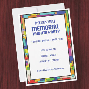 Memorial Tribute Funeral Party Invitation
