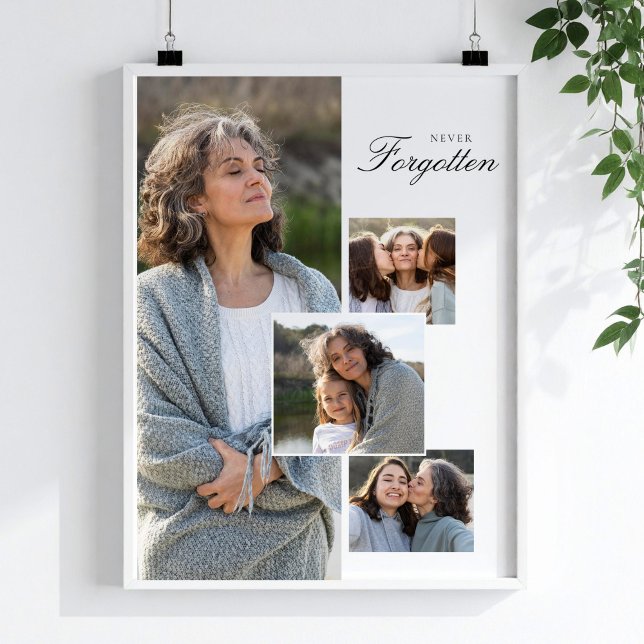 Memorial Tribute Photo Collage Bereavement Gift Poster (Memorial Tribute Photo Collage Bereavement Gift Poster, Funeral Favors)