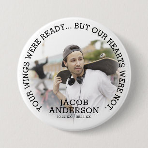 Memorial Tribute Photo & Quote Personalised  7.5 Cm Round Badge