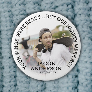 Memorial Tribute Photo & Quote Personalised 7.5 Cm Round Badge