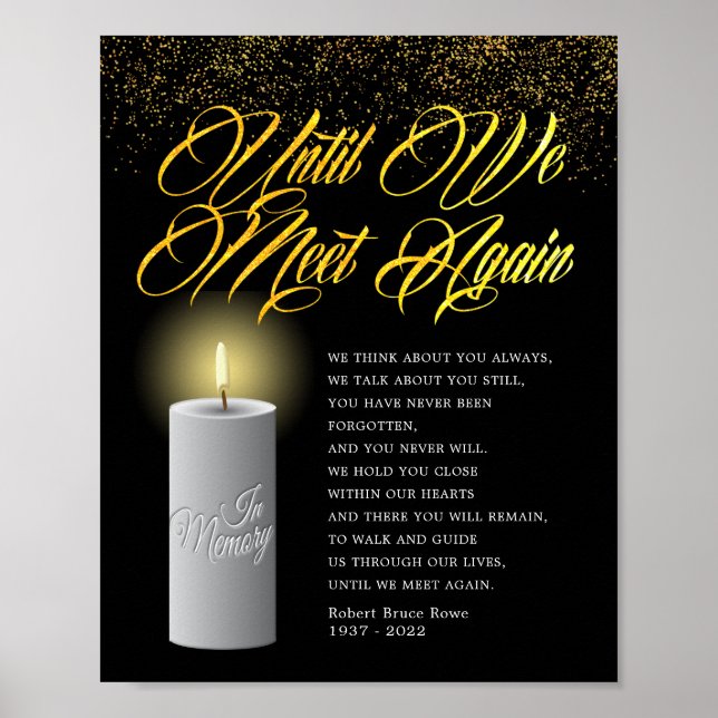 Memorial Until We Meet Again Funeral Poem Sign (Front)