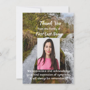 Memorial Waterfall Landscape Outdoors  Thank you Card