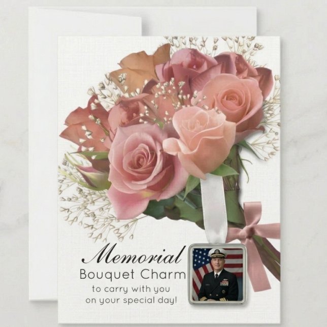 Memorial Wedding Bouquet Charm  Card (Memorial Wedding Bouquet Charm Note Card)