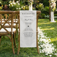 Memorial Wedding Chair Fabric Sign Reserved Banner