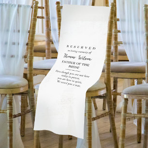 Memorial Wedding Sign Reserved Aisle Chair Cover Short Table Runner