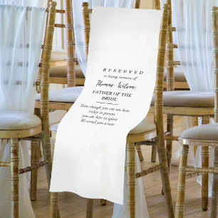 Memorial Wedding Sign Reserved Aisle Chair Cover Short Table Runner
