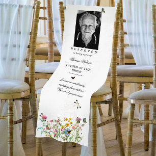 Memorial Wedding Sign Reserved Photo Chair Cover Short Table Runner