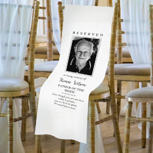 Memorial Wedding Sign Reserved Photo Chair Cover Short Table Runner