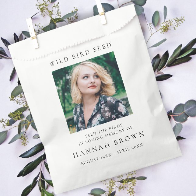 Memorial Wild Bird Seed | Elegant Chic Funeral Favour Bag (Creator Uploaded)