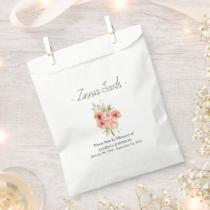 Memorial Zinnia Seed Funeral Favour Bag