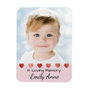 Memoriam Magnet for Little Girl with Hearts