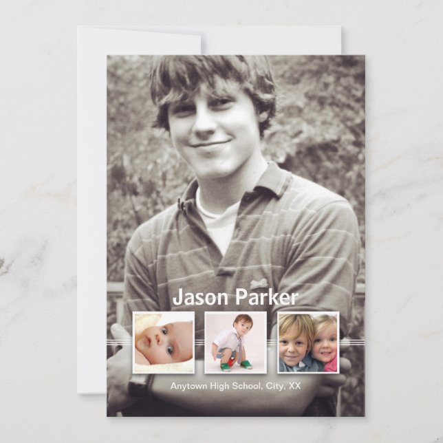 Memories 4 Photo Graduation Announcement (Front)