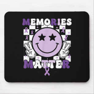 Memories alzheimer's awareness purple ribbon mouse pad