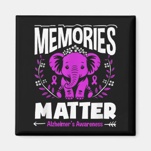 Memories alzheimer's awareness support elephant  magnet