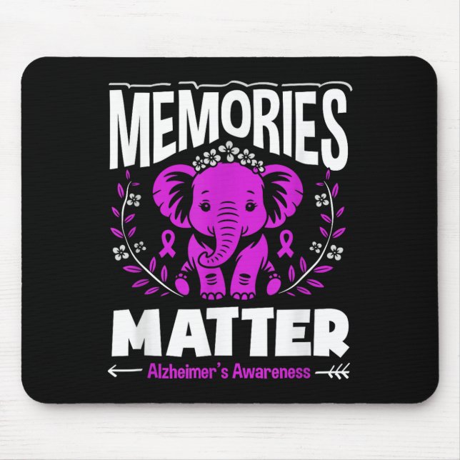 Memories alzheimer's awareness support elephant  mouse pad (Front)