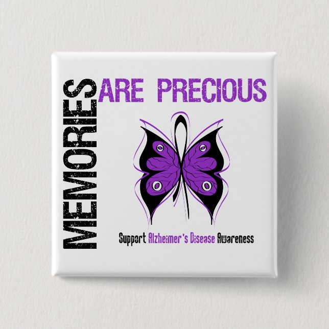 Memories Are Precious Alzheimer's Disease 15 Cm Square Badge (Front)