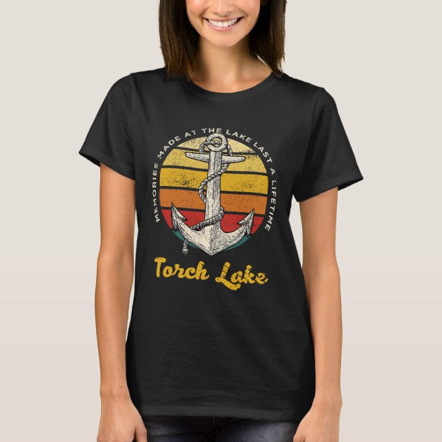 Memories At Torch Lake Last A Lifetime Camping Vac T-Shirt (Front)