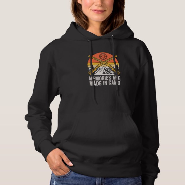 Memories in Camo  Hunting Humor Hunter Wild Animal Hoodie (Front)