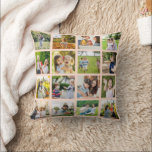 Memories in Motion: Customisable 16 Photo Collage Cushion<br><div class="desc">Celebrate life's special moments with our "Editable 16 Photo Collage" Wall Art. Perfect for commemorating cherished memories from Christmas, birthdays, weddings, anniversaries, graduations, Father's Day, Mother's Day, or any other special occasion, this customisable piece allows you to create a personalised and visually stunning display. Arrange and edit your photos to...</div>