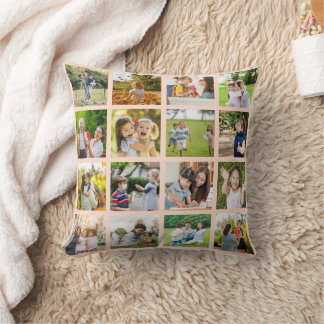 Memories in Motion: Customisable 16 Photo Collage Cushion
