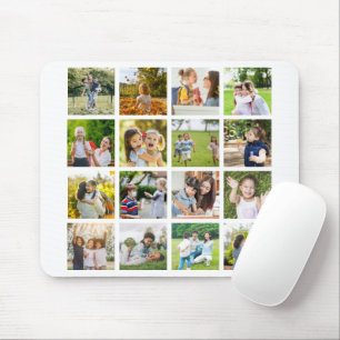 Memories in Motion: Customisable 16 Photo Collage Mouse Pad