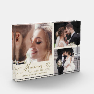 Memories Made with Love Cream Wedding Photo Block