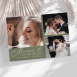 Memories Made With Love Wedding Sage Green Photo Thank You Card<br><div class="desc">Modern and elegant wedding thank you photo card featuring a text that says "Memories made with love." You can add another photo on the back with a message. Sage green.</div>