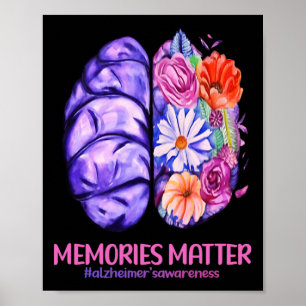 Memories Matter Alzheimer Purple Alzheimer's Awar Poster