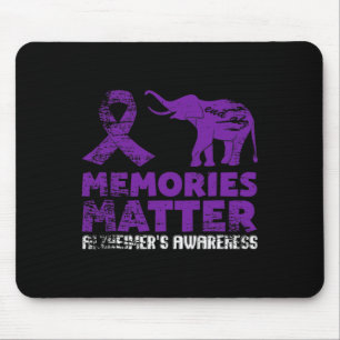 Memories Matter Alzheimer - Purple Elephant 1 Mouse Pad