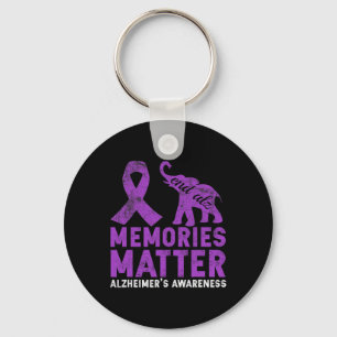 Memories Matter Alzheimer - Purple Elephant Key Ring