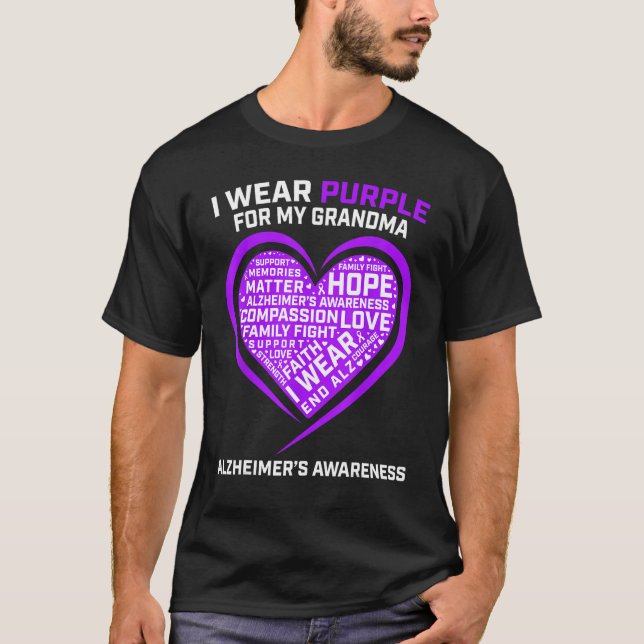Memories Matter End Alz Grandma Alzheimers Awarene T-Shirt (Front)