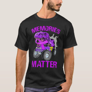 Memories Matter Purple Alzheimers Awareness Dinosa T-Shirt