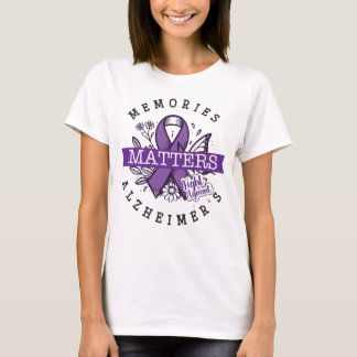 Memories Matter Purple Ribbon Alzheimers Support T-Shirt