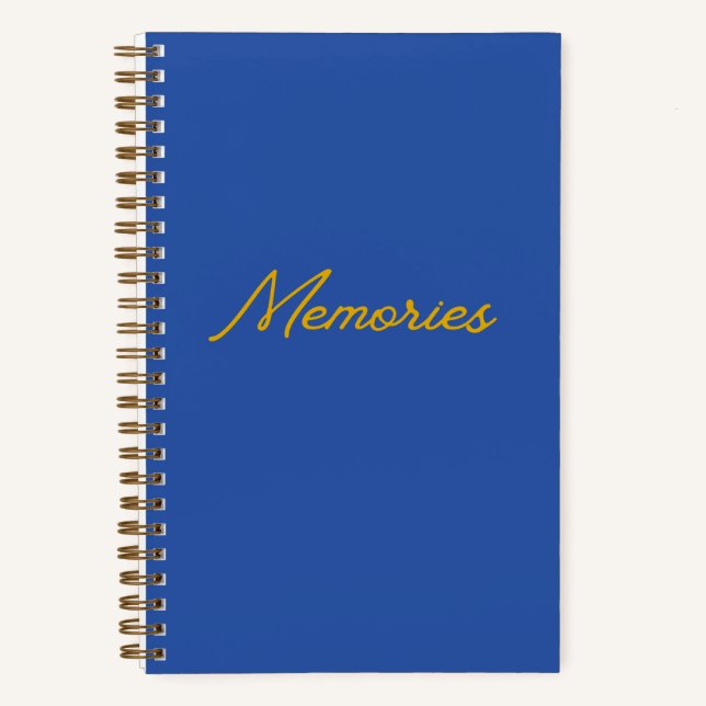 "Memories" Memory Journal In Blue & Gold (Front)