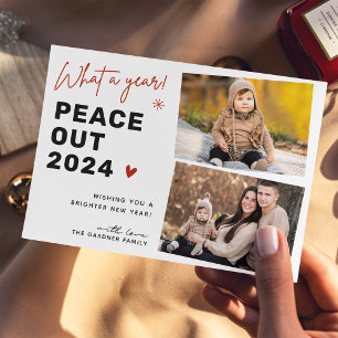 Memories & New Beginnings: 2 Photo Peace Out 2024 Holiday Card