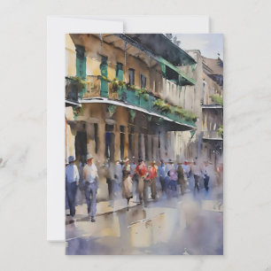 Memories of New Orleans - Bourbon Street D Holiday Card