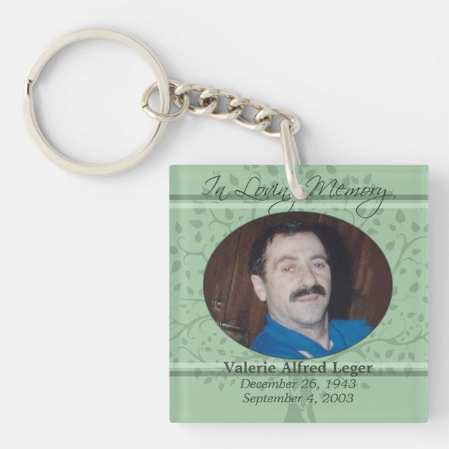 Memories of You Memorial / Remembrance Custom Card Key Ring (Front)