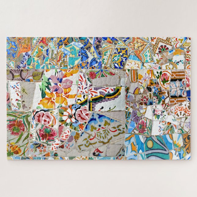 Memories. Park Güell. Great Mosaic. Part 1. Jigsaw Puzzle (Horizontal)