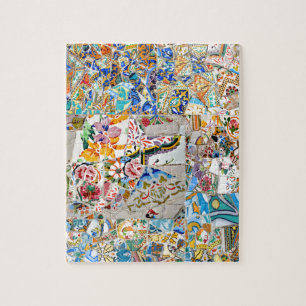 Memories. Park Güell. Great Mosaic. Part 1. Jigsaw Puzzle