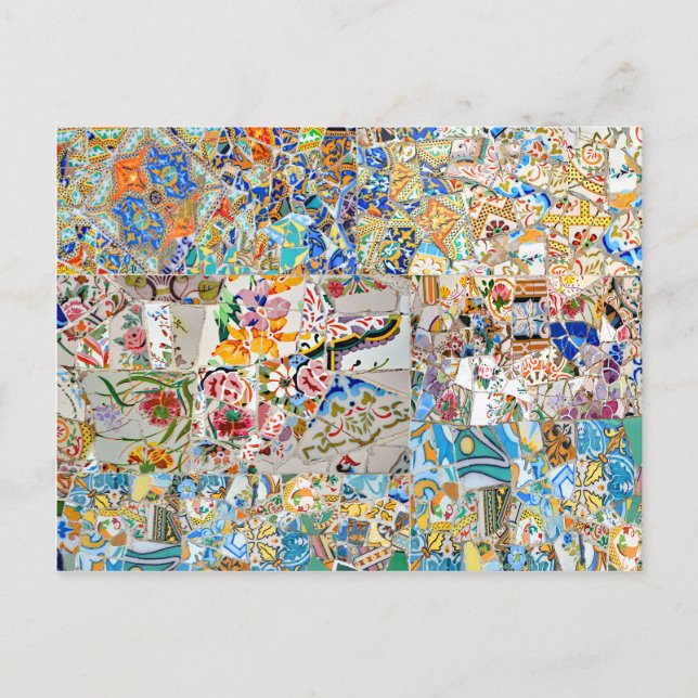 Memories. Park Güell. Great Mosaic. Part 1. Postcard (Front)